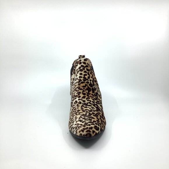 Qupid Brown Leopard Print Fashion Boots Chunky Heel Ankle Boots - Picture 2 of 8